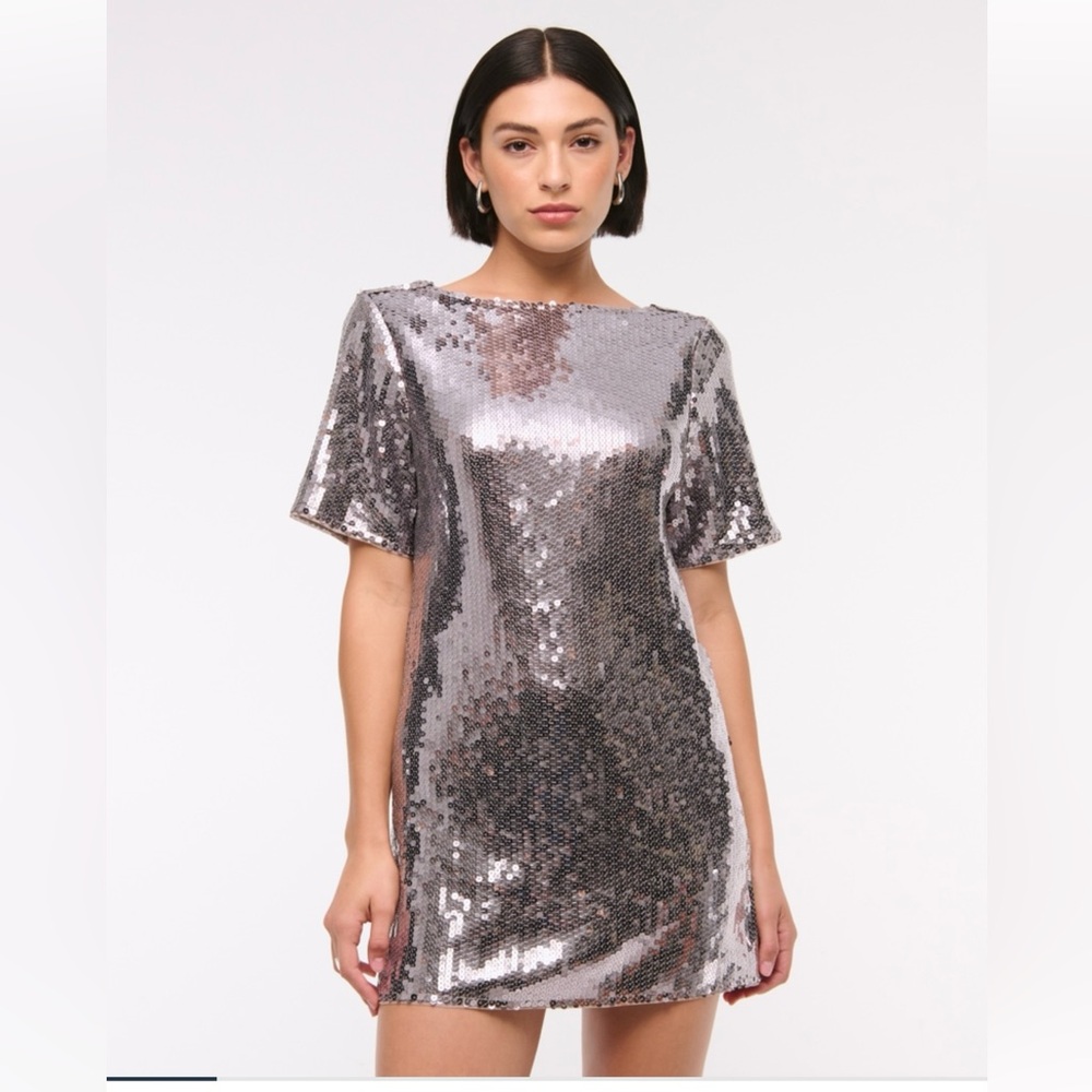 Abercrombie & Fitch Sequin Tee Shift Mini Dress, size small